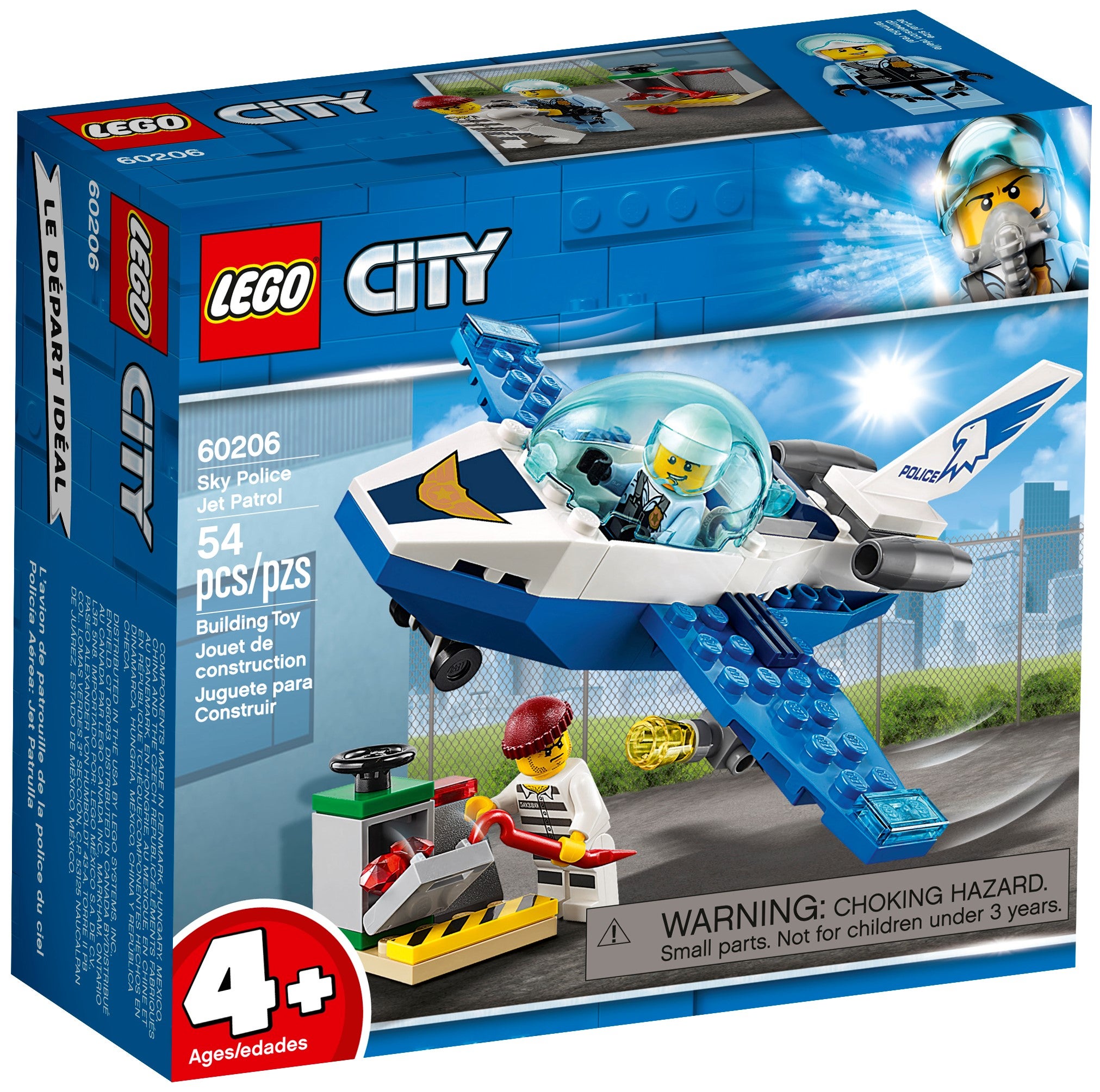 BRAND NEW In Factory Packaging LEGO 60206 City Sky Police Jet Patrol 54pcs 4